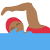 🏊🏾‍♀️ woman swimming: medium-dark skin tone display on Twitter